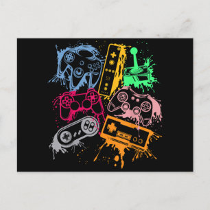 Retro videogameconsolecontrollers 80's 90's Arc Feestdagenkaart