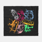 Retro videogameconsolecontrollers 80's 90's Arc Fleece Deken (Voorkant (Horizontaal))