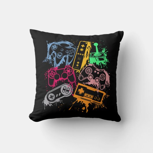 Retro videogameconsolecontrollers 80's 90's Arc Kussen (Voorkant)