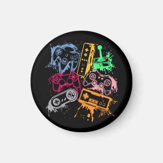 Retro videogameconsolecontrollers 80's 90's Arc Magneet (Voorkant)