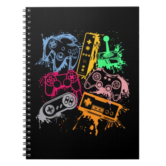 Retro videogameconsolecontrollers 80's 90's Arc Notitieboek (Voorkant)