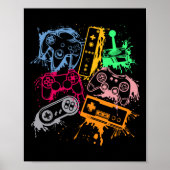 Retro videogameconsolecontrollers 80's 90's Arc Poster (Voorkant)