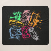 Retro videogameconsolecontrollers 80's 90's Arc Sherpa Deken (Voorkant (horizontaal))