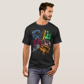 Retro videogameconsolecontrollers 80's 90's t-shirt (Voorkant volledig)