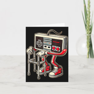 Retro videogamecontroller met rollator Funny Game Kaart
