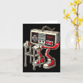 Retro videogamecontroller met rollator Funny Game Kaart (Gele Bloem)