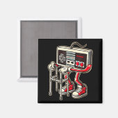 Retro videogamecontroller met rollator grappig spe magneet (Voorkant / Achterkant)