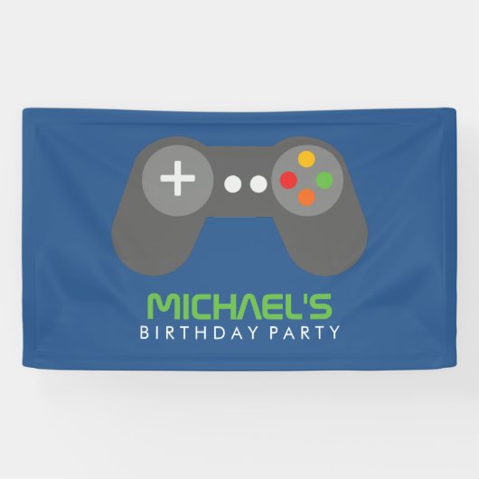 Retro videogames Geachte kinderen Birthday Party Spandoek (Horizontaal)