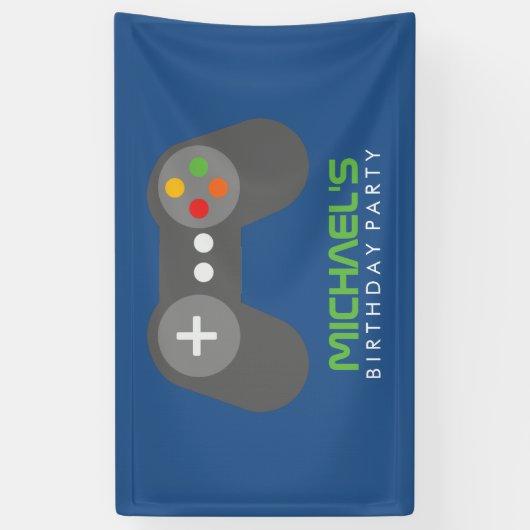 Retro videogames Geachte kinderen Birthday Party Spandoek (Verticaal)