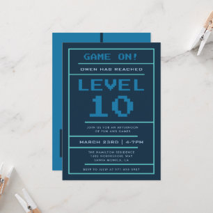 Retro Videospel Level Up Verjaardagsfeestje Kaart
