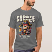 Retro Videospel Piraat Aap T-Shirt (Voorkant)