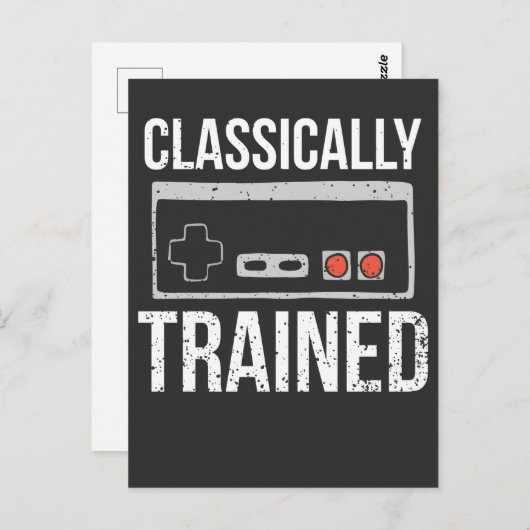 Retro videospelcontroller gamer nerd briefkaart (Voorkant / Achterkant)