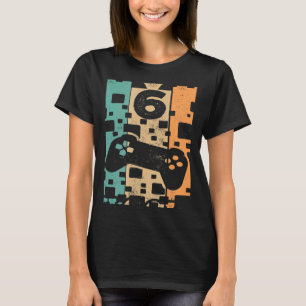 Retro Videospeler Niveau 6 Vrijgespeeld 6de Verjaa T-shirt