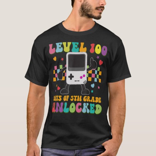 Retro videospellen niveau 100 dagen van 5e graad U T-shirt (Voorkant)