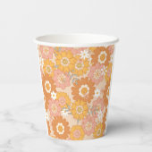 Retro vier groovy verjaardagsbekertjes papieren bekers (Achterkant)