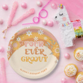 Retro Vier groovy verjaardagspapieren borden Papieren Bordje (Feest)