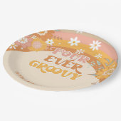 Retro Vier groovy verjaardagspapieren borden Papieren Bordje (Gekanteld)