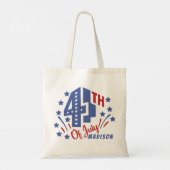 Retro Vier Juli Aangepaste Patriottische Tote Bag (Achterkant)