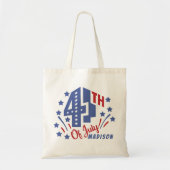 Retro Vier Juli Aangepaste Patriottische Tote Bag (Voorkant)