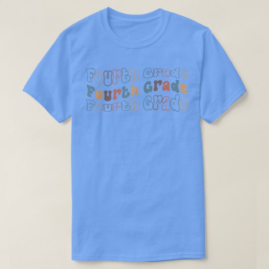 Retro vierde graad terug naar school voor leraren  t-shirt (Design voorkant)