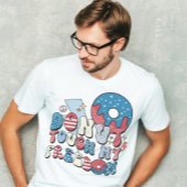 Retro Vierde juli 'Donut Touch My Freedom' Mannen' T-shirt