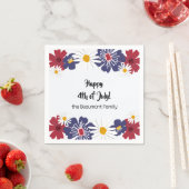 Retro Vierde van Juli 4th Summer Party Cocktail Servet (Insitu)