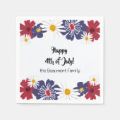 Retro Vierde van Juli 4th Summer Party Cocktail Servet (Voorkant)