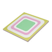 Retro Vierkant Pastel Groen Roze Wit Tegeltje (Zijkant)