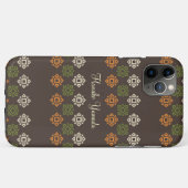 Retro Vierkant Patroon Bruin Aangepast Visitekaart Case-Mate iPhone Case (Achterkant (horizontaal))