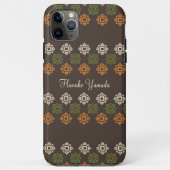 Retro Vierkant Patroon Bruin Aangepast Visitekaart Case-Mate iPhone Case (Achterkant)