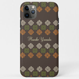 Retro Vierkant Patroon Bruin Aangepast Visitekaart Case-Mate iPhone Case