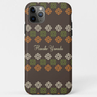 Retro Vierkant Patroon Bruin Aangepast Visitekaart Case-Mate iPhone Case