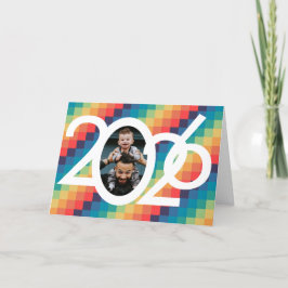 Retro vierkant patroon foto van nieuwjaar 2023 feestdagen kaart