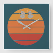 Retro. Vierkante Klok (Voorkant)