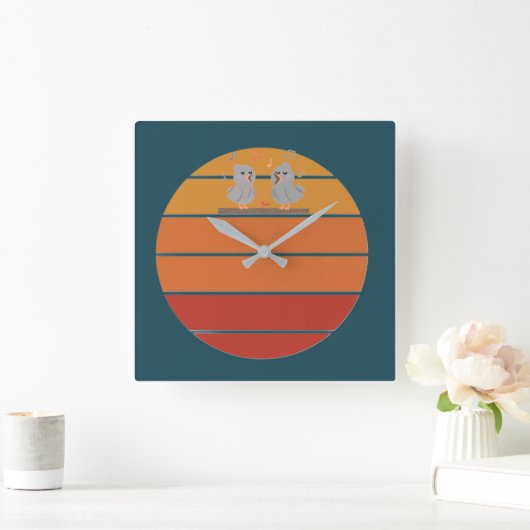 Retro. Vierkante Klok (Huis)