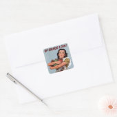 retro vierkante sticker (Envelop)