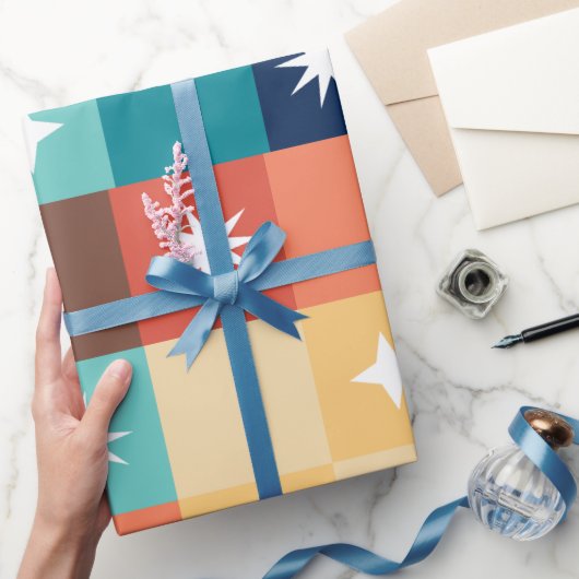 Retro Vierkanten Cadeaupapier (Geschenken)