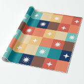 Retro Vierkanten Cadeaupapier (Uitgerold)