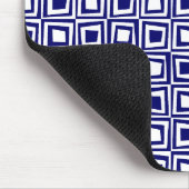 Retro Vierkanten - Diep Navy op Wit Muismat (Hoek)