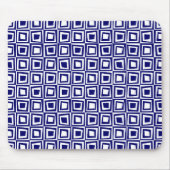 Retro Vierkanten - Diep Navy op Wit Muismat (Voorkant)