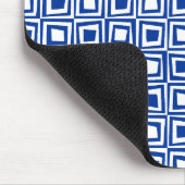 Retro Vierkanten - Marineblauw op Wit Muismat (Hoek)