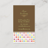 Retro-vierkanten met Polka-punten BusinessCard Visitekaartje (Achterkant)