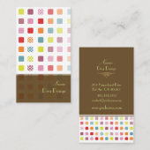 Retro-vierkanten met Polka-punten BusinessCard Visitekaartje (Voorkant / Achterkant)