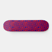 Retro Vierkanten - Rood op Donkerblauw Persoonlijk Skateboard (Horizontaal)