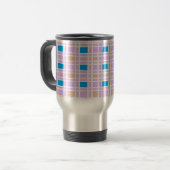 Retro vierkantjes patroon reisbeker (Voorkant links)