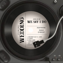 Retro  Vignet Vinyl Record Bruiloft
