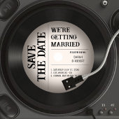 Retro  Vignet Vinyl Record Bruiloft Save The Date