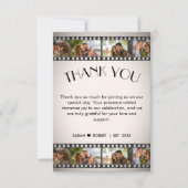 Retro Vignette Fotocollage Filmstrip Bruiloft Bedankkaart (Voorkant)