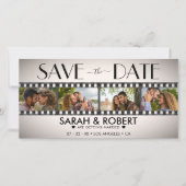 Retro Vignette Fotocollage Filmstrip Save The Date (Voorkant)