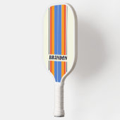Retro Vijf Bordstrepen Met Naam Pickleball Paddle (Links)